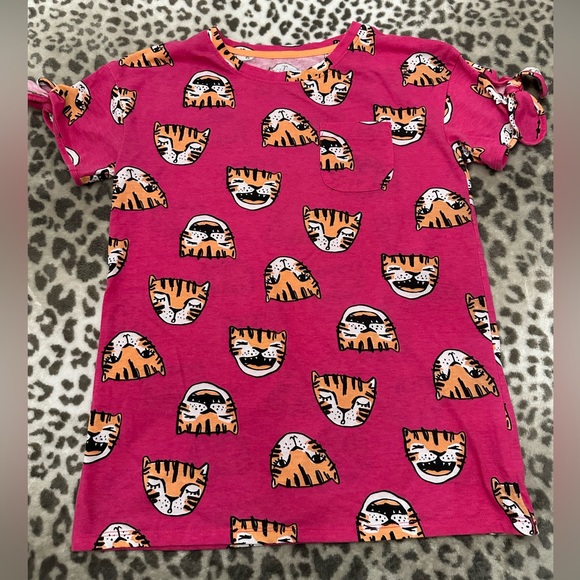 Cat & Jack Tiger Graphic Short Sleeve Tee in Pink Size XL 14 16 Girls - Picture 4 of 17